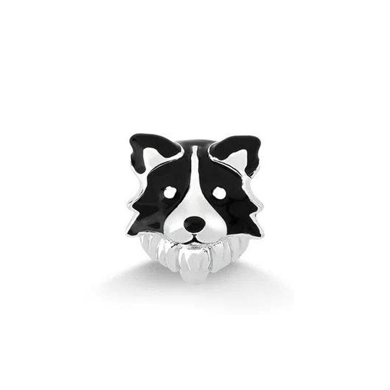 Shiny Zircon Puppy Wolf Charms Dog Claw Bones Clip Beads Safety Chain Pendant Fit Bracelet Women DIY 925 Silver Jewelry