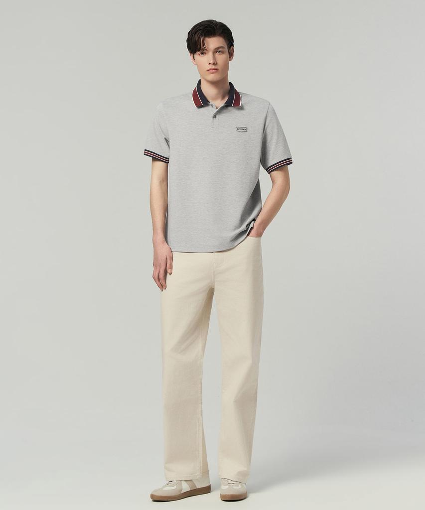 DUVETICA Rende (Melange Gray) (Men'S Short-Sleeve Polo Shirt)