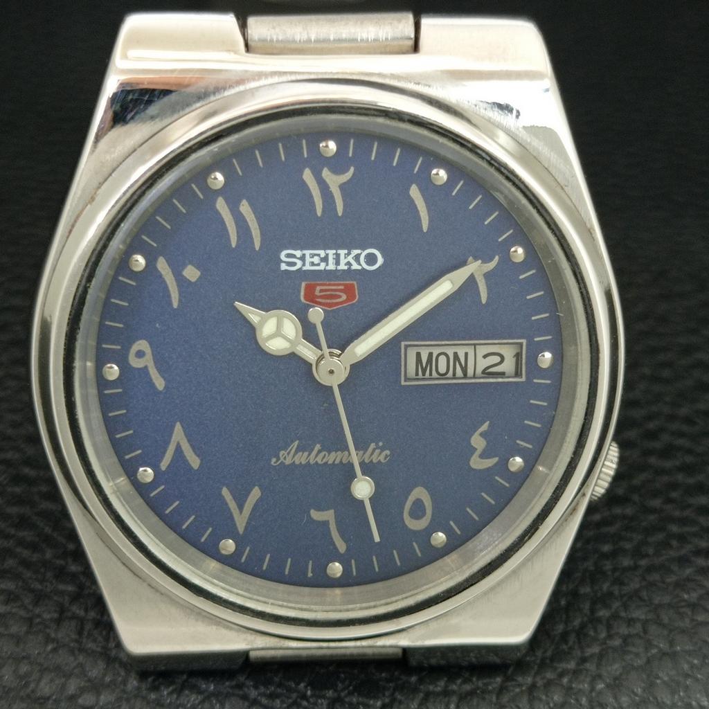 ОРИГИНАЛЬНЫЕ ВИНТАЖНЫЕ МУЖСКИЕ АВТОМАТИЧЕСКИЕ ЧАСЫ SEIKO 5 7009A ЯПОНИЯ СИНЕГО ЦВЕТА a708775-1