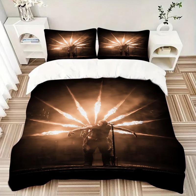 3pcs Rammstein Merchandise Comforter Set - Four Seasons Home High,Machine Washable Bedspread with Pillowcases (No Filling) yy250909015