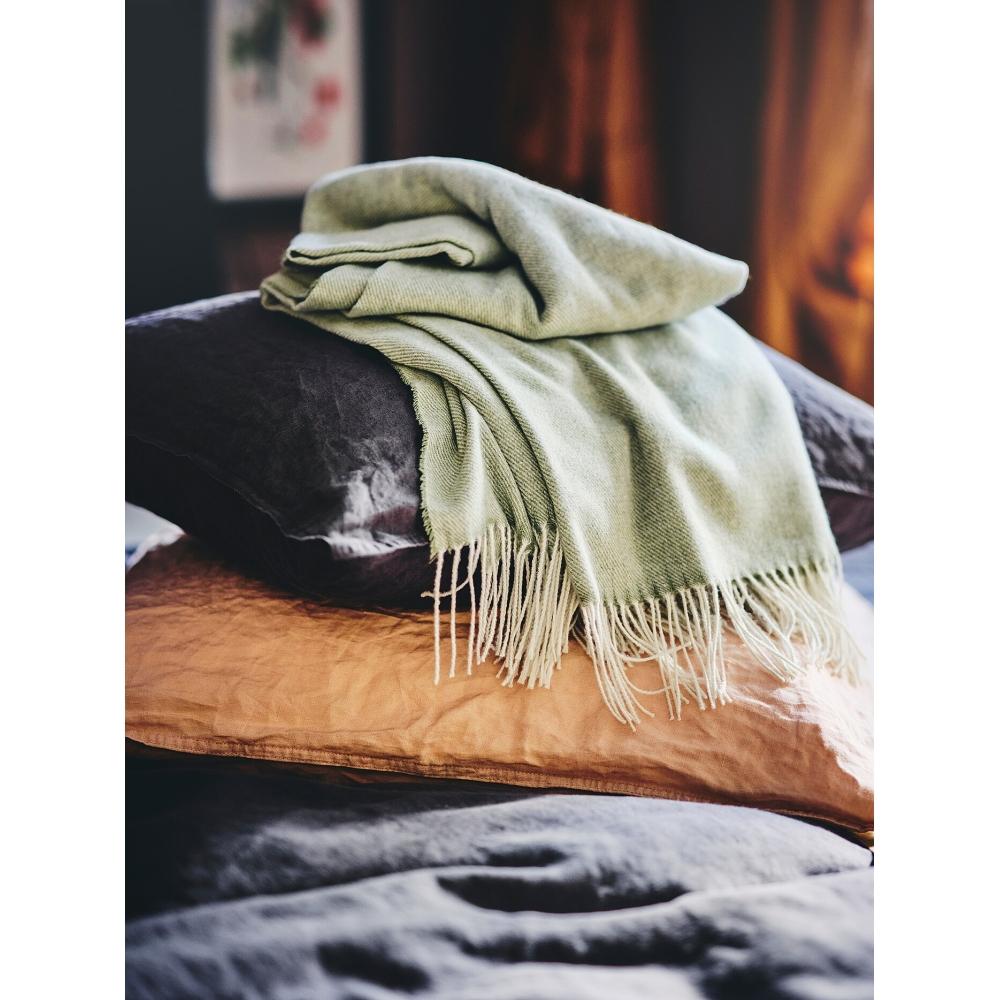 IKEA ХОЛЬВИ Плед светло-серый зеленый 120х160 см