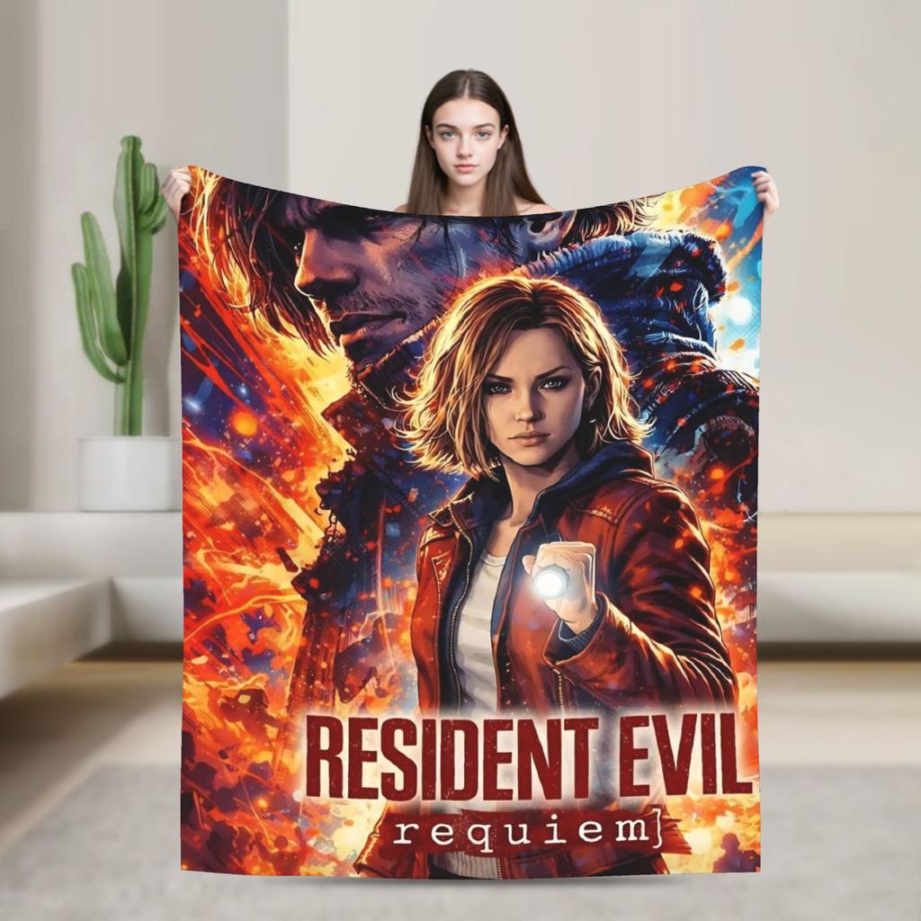 Residents Evils 9  Blanket Multiple Sizes Warm Cozy Fluffy Games Throw Blankets for Couch Sofa and Bed