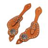 Spur Strap Artificial Leather Adjustable Western Spur Strap with Buckle for Horse Riding Equipment Brown