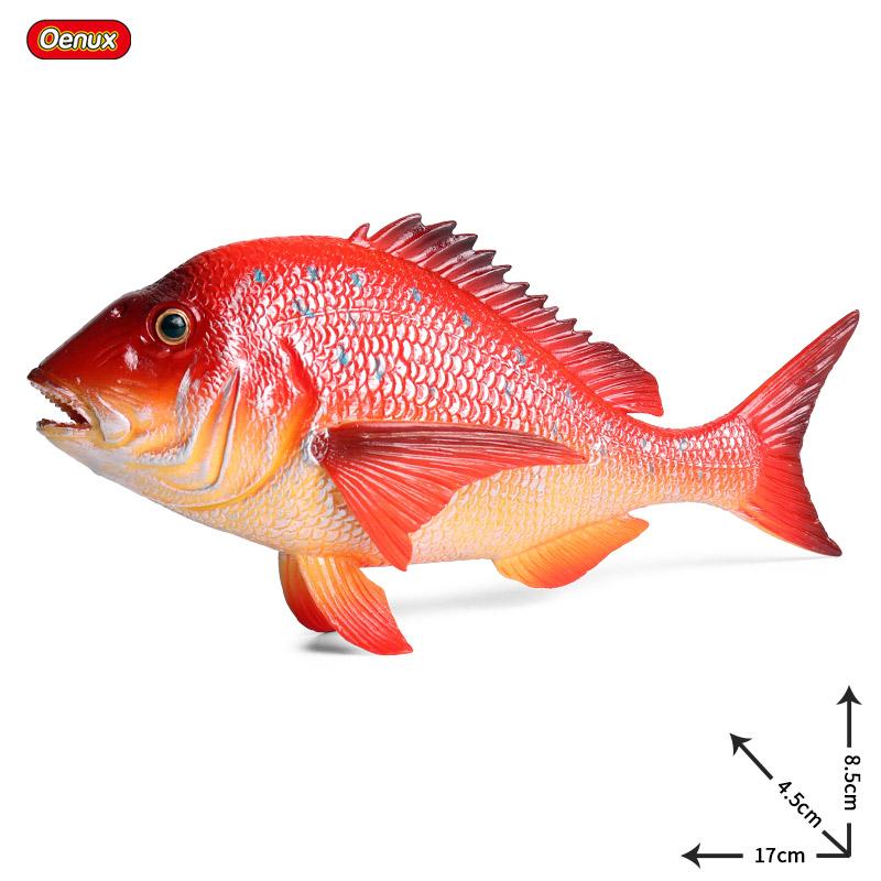 Oenux Модель Морские Животные Фигурки Экшн Океанские Рыбы Парусник Окунь Групер Лосось Фигурки для Аквариума ПВХ Обучающая Детская Игрушка