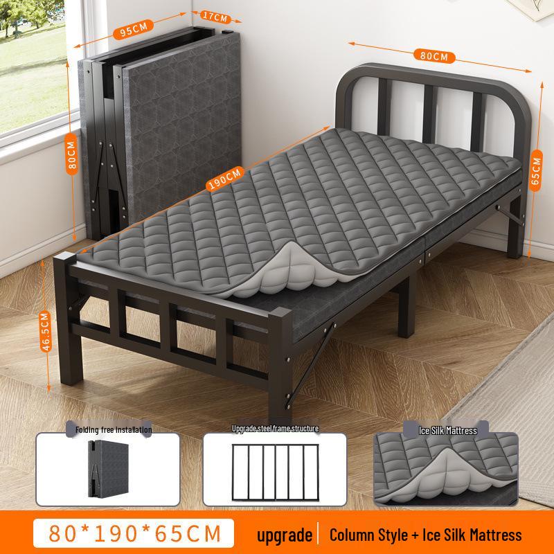 Портативное складное кресло-реклайнер: Многофункциональная односпальная кровать для дома, офиса или кемпинга