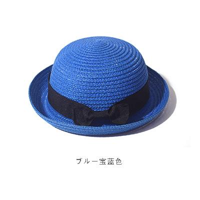 Sunscreen small round straw hat small fresh student sunshade curled edge beach hat women's versatile sun hat summer versatile