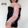Women Long Scarf Solid Color Thickened Imitation Mink Fur Velvet Decor Scarf Warm Thin Scarf Fashion Accessory