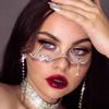 Crystal Rhinestone Half Frame Glasses No Lens Luxury Silver Diamond Eyewear Aesthetic Tassel Pendant Sexy Party Decor Jewelry