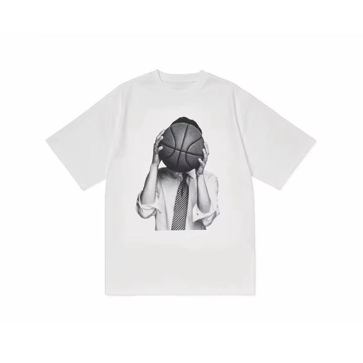 New K-pop Black and White Portrait Pattern Printed Loose Short-sleeved Men's and Women's Casual Round-neck T-shirt