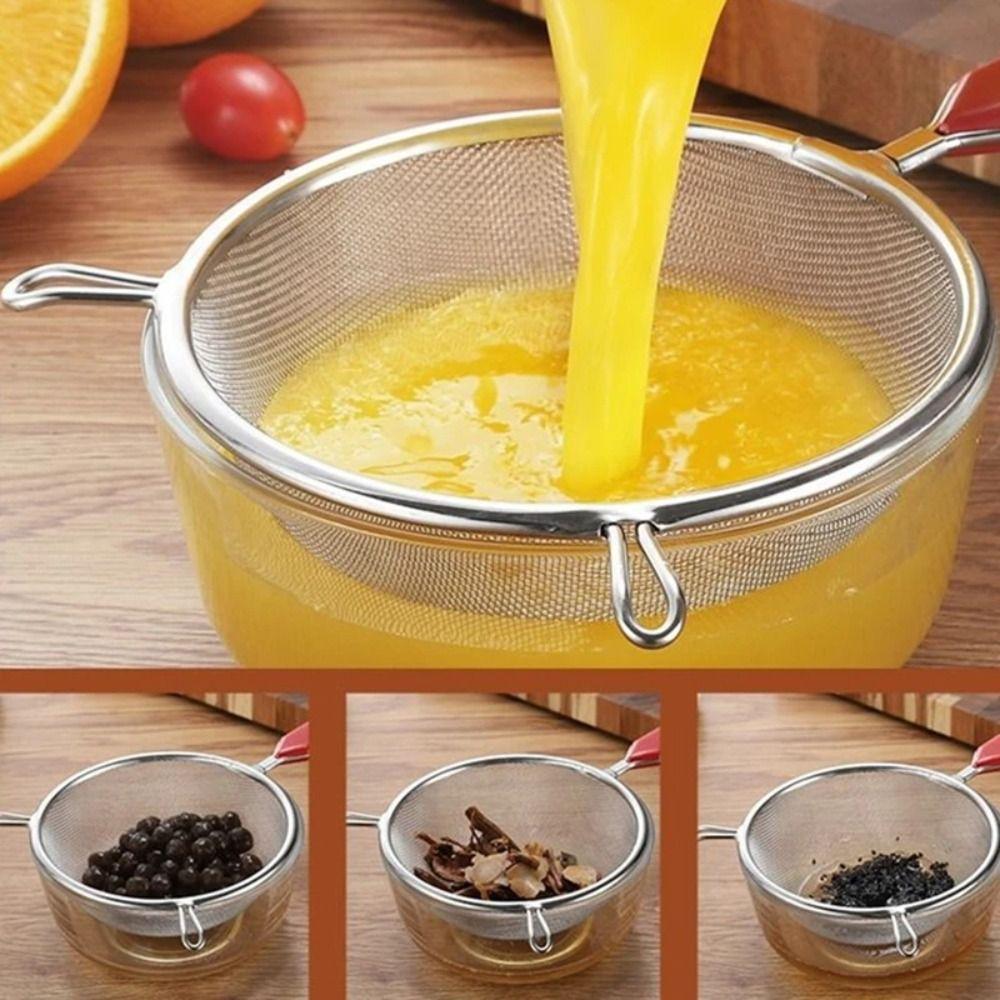 Double Ears Flour Mesh Sieve Stainless Steel Frying Scoop Dishwasher Safe Noodle Drainer  Kitchen