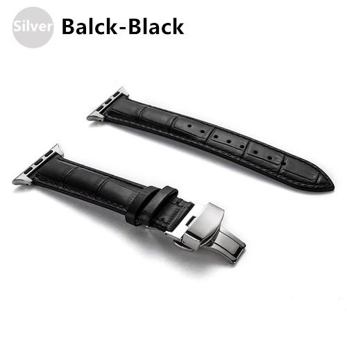 Ремешок из натуральной кожи Для Apple watch band 44мм 40мм 42мм 38мм Браслет под крокодила correa iwatch series 7 SE 6 5 4 3 8 45мм 41мм