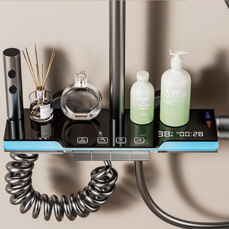 Душевой набор с подсветкой, Душевая система для ванной комнаты, отеля, квартиры, Современный цифровой дисплей температуры, Душевой смеситель