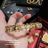 Древний золотой чеканный браслет с бабочкой-фритюляри и драгоценными камнями, новый китайский стиль, плотно сплетенный сотовый браслет с подвеской-бабочкой, набор из глазури