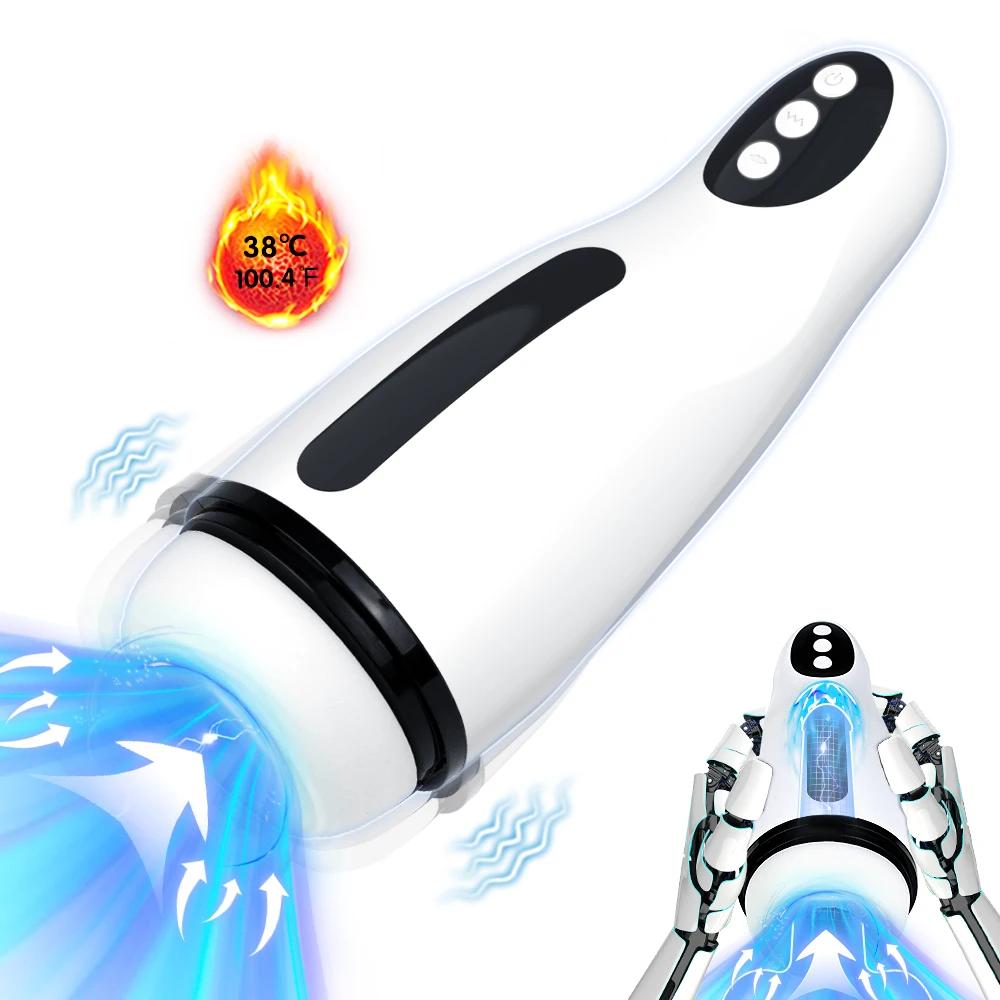 Sucking Male Masturbator Heating Vagina Masturbation Blowjob Automatic Mastubator Cup with LED Display Vibrator Sex Toy for Men