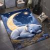 Little Bear In The Moonlight Print Carpet for Bedroom Living Room Bedside Sofa Floor Mat Modern Home Decor Area Rug Large Size