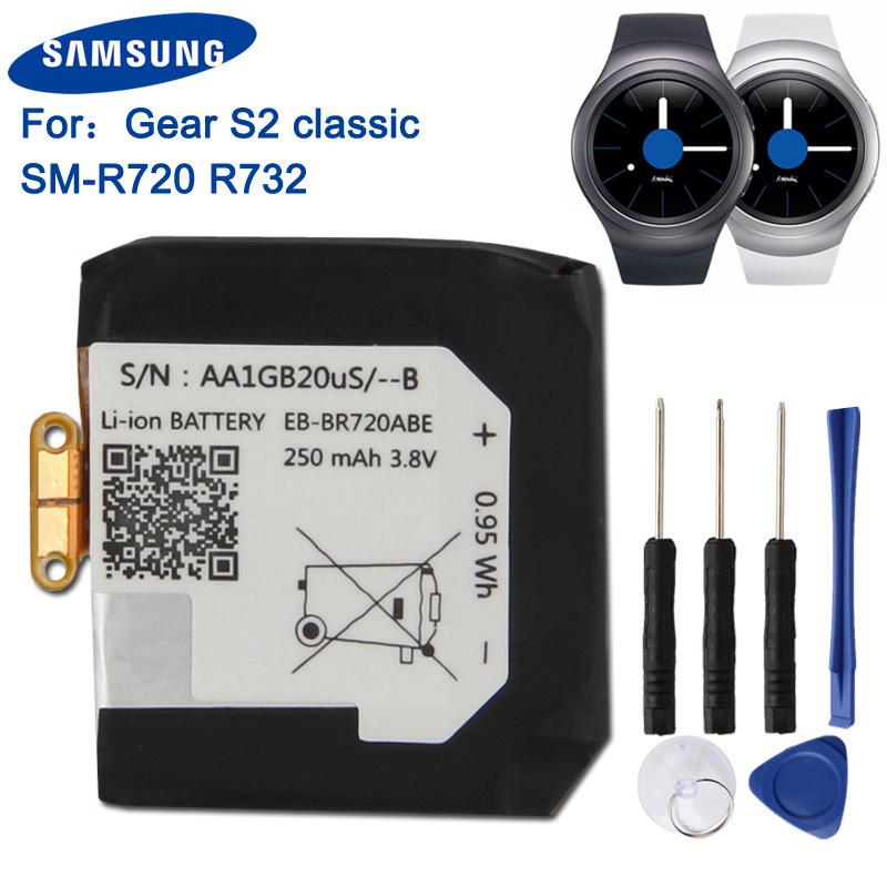 Оригинальный запасной аккумулятор для часов EB-BR720ABE для Samsung Gear S2 classic SM-R720 R720 R732 250 мАч