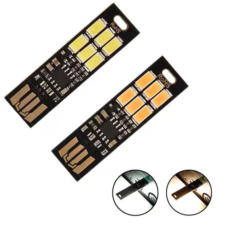 Мини-ночник в виде карточки, светодиодный брелок-фонарик 1 Вт, питание от USB, для Power Bank, компьютера, ноутбука