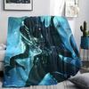 1 шт. Фланелевое одеяло с принтом инопланетян, Высококачественное, Для всех сезонов, Декор для дома, Тепло и комфорт, Идеально для рождественских подарков