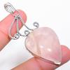 Rose Quartz Gemstone Handmade 925 Sterling Silver Jewelry Pendant 2.64"