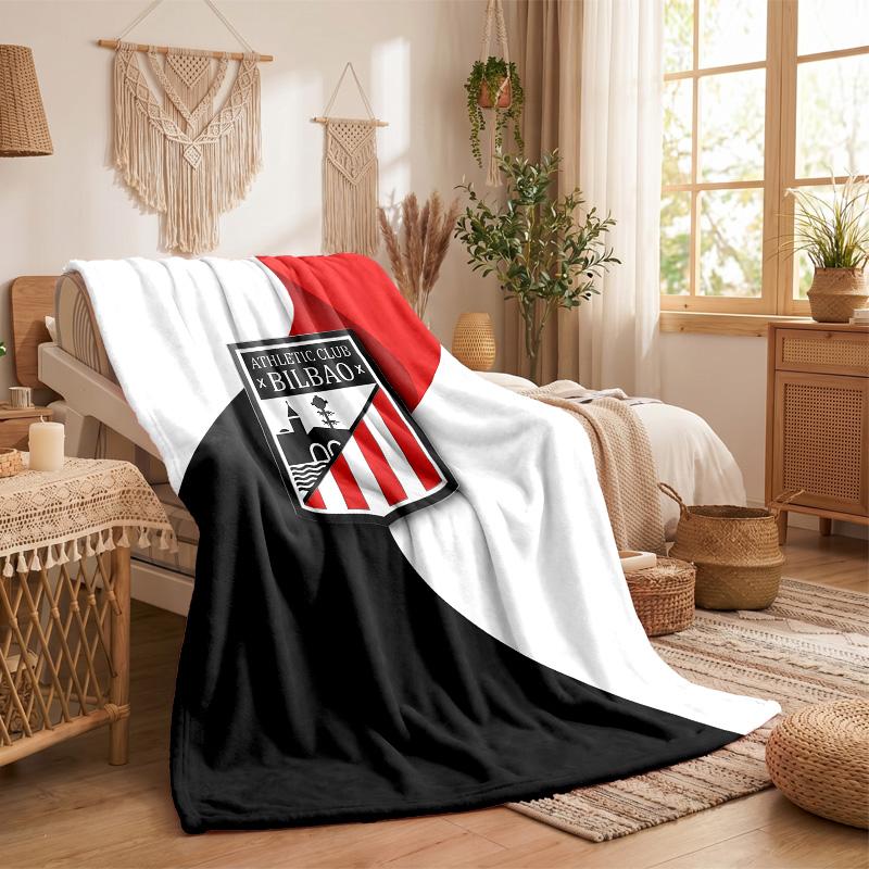 Athletic Bilbao Football Print Flannel Blanket Soft Warm Sofa Bed Throw Blanket For Home Office Bedroom
