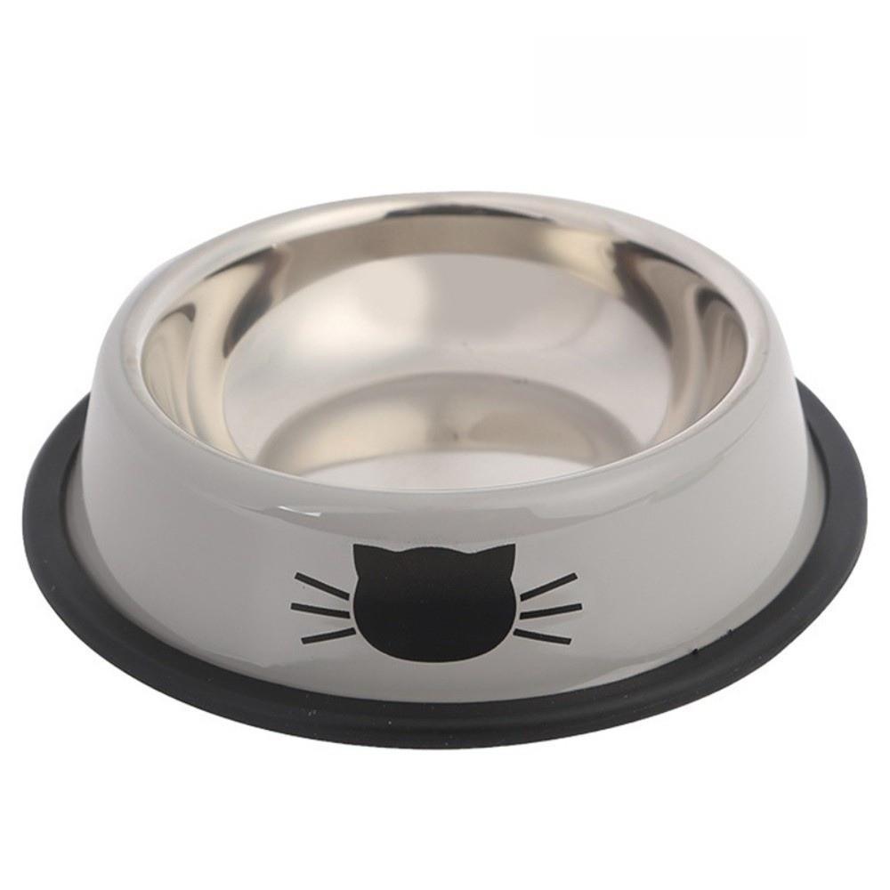 Non-slip Base Anti-dumping Cat Bowl Stainless Steel Dog Bowl Durable Steel Pet Bowl dog