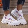 High Quality Flowers Printing Sneaker Shoes Women Plus Size Breathable Platform Sneakers Woman Thick Bottom Vulcanized Shoes