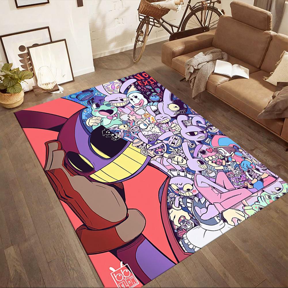 Digital Circus Floor Rug Office Rug Perfect for Game Room Living Rooms Kitchen Bedrooms Anti-slip Rug Anime Office Decor Perfect Gift for Women/Men