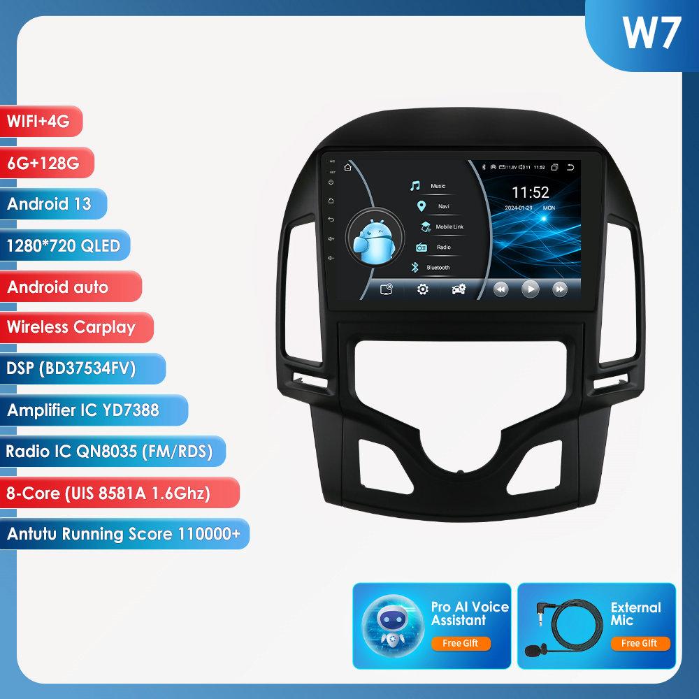 Hizpo Carplay 4G Cam Android 13 Автомобильное радио для Hyundai I30 2006 - 2011 Руководство Мультимедиа Видео Плеер GPS 2din Авторадио Интеллектуальный Экран RDS