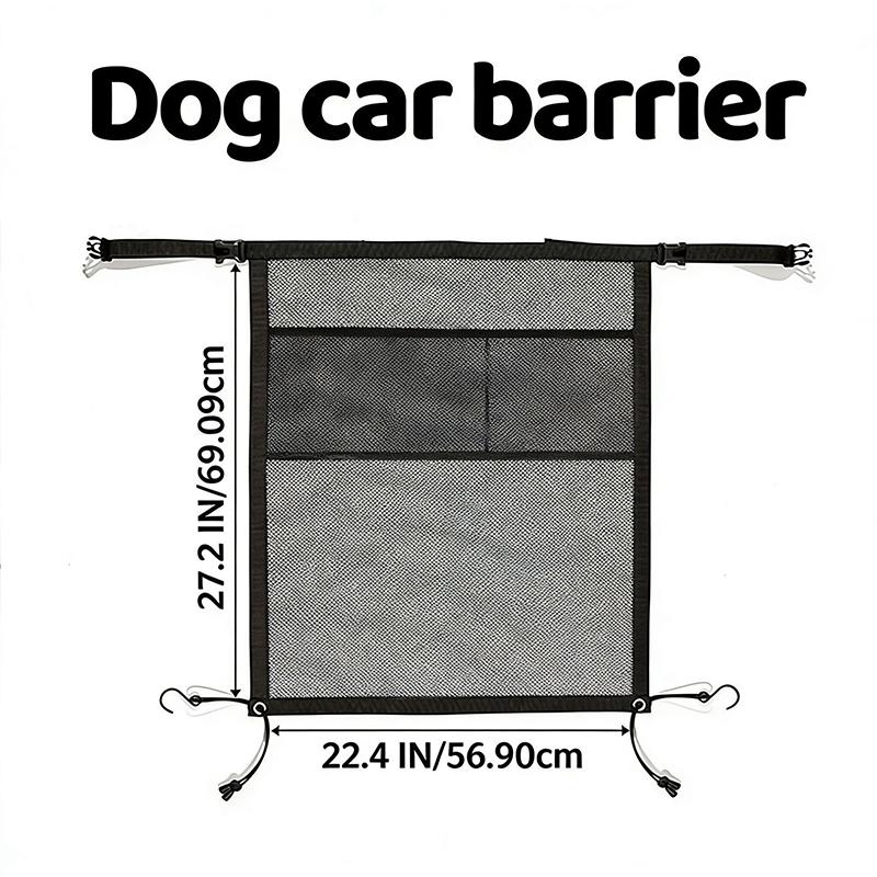 SEAMETAL Car Pet Isolation Net Rear Isolation Barrier Thickened Protective Net and Anti Grab Safety Fence Car Seat Storage Bag