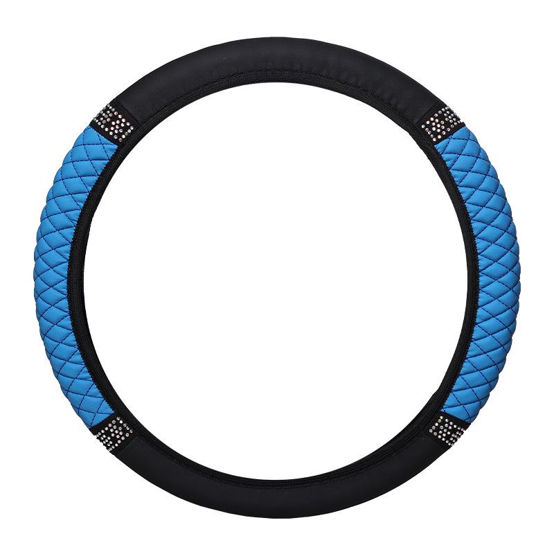 Универсальная эластичная кожаная оплетка на руль с 3D ромбовидной вышивкой