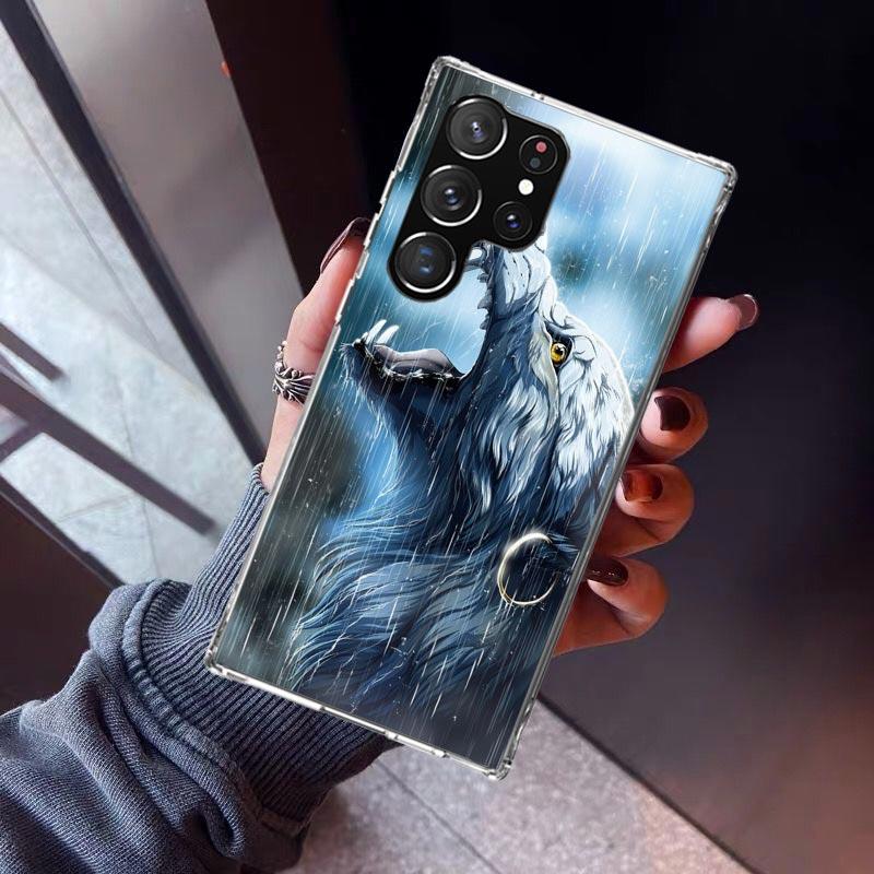 Angry Animal Wolf Fierce Phone Case For Samsung Galaxy S23 S24 S25 Edge S26 Ultra S22 + S21 Plus S20 FE Cover Silicone Print She