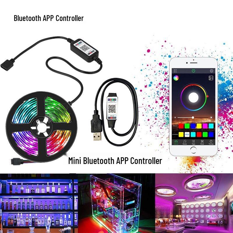 Светодиодная RGB лента 5 В с пультом дистанционного управления и Bluetooth-синхронизацией с музыкой для подсветки фона телевизора