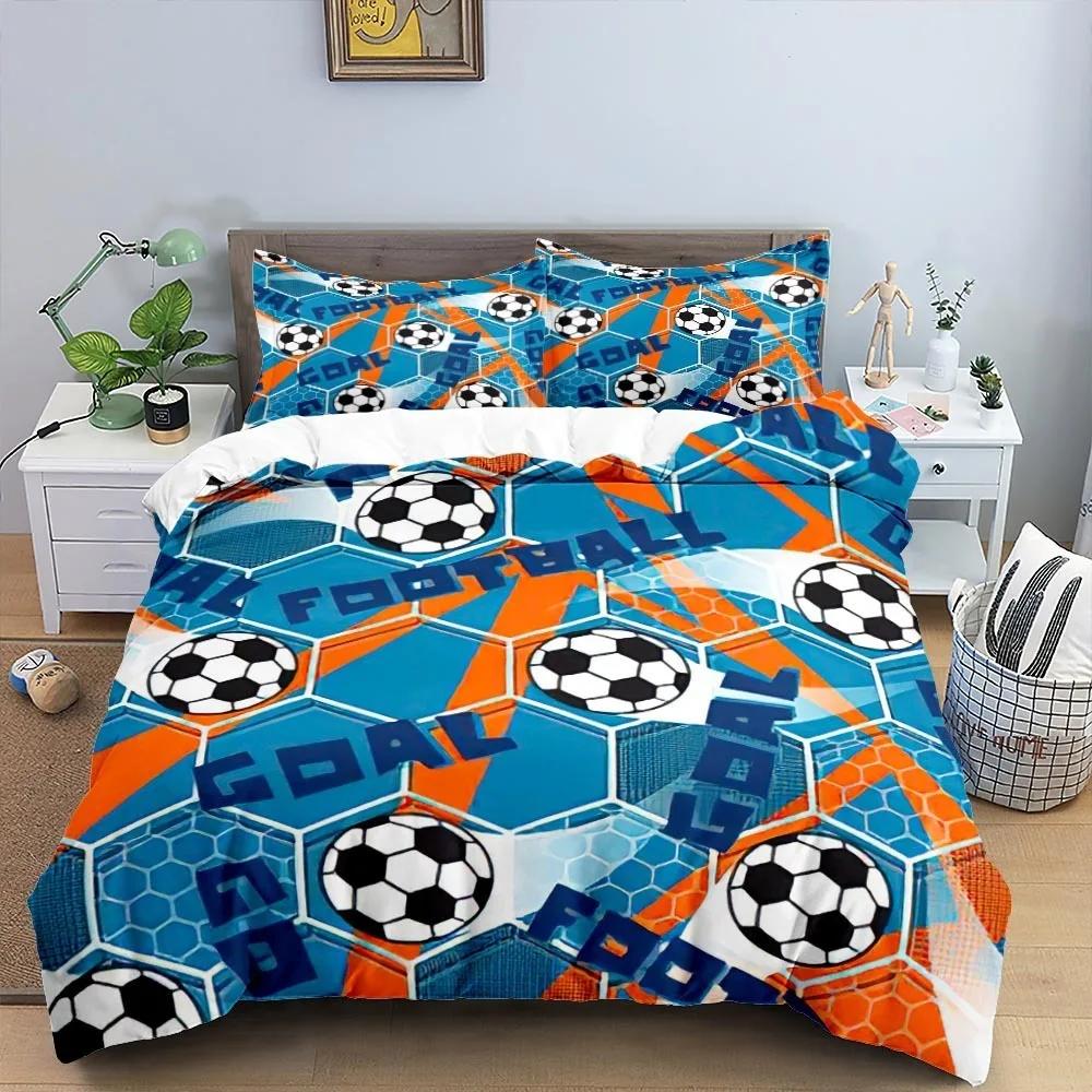 Cool Football Soccer 3D Bedding Set Duvet Cover Pillowcases Comforter Bed Linen Room Decor For Boys Gift Twin Queen King Size