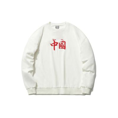 Li Ning Sports Fashion Series Свободный крой, длинный рукав, свитер с круглым вырезом, толстовка унисекс, цвет белый AWDR582-4