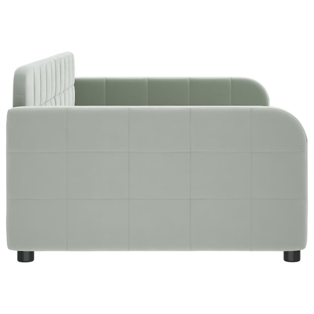 Vidaxl Sofa Z Funkcją Spania, Jasnoszara, 100X200 Cm, Obita Aksamitem