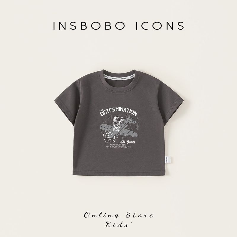 Insbobo Boys' Short-Sleeved Tops, New Summer Style Children's T-Shirts, Stylish Baby Summer Clothes, Boys' Trendy Clothing