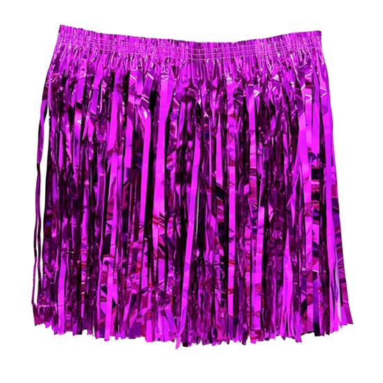 Rain Skirt Dance Costume Streamer Fringe Half Skirt for Beach Parties Sequin Cheerleading Team Dress for Adults Kids