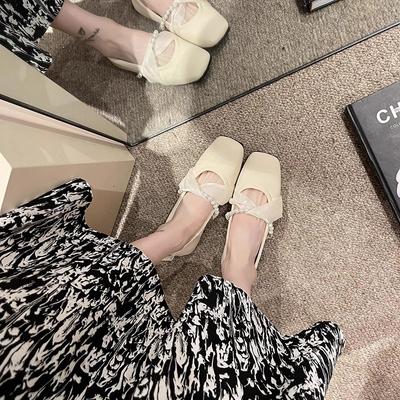 Мэри Джейн фея с юбкой маленькие кожаные туфли-одинарки для девочки 2025 новая весна и осень вечерний бриз нежный толстый каблук бабушка ледишуз