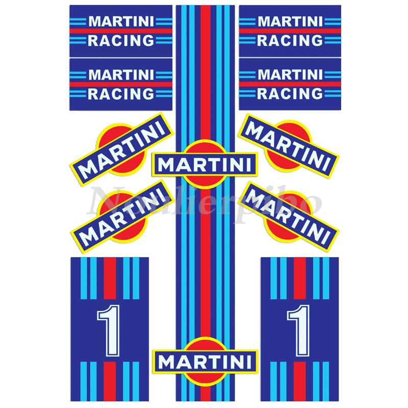 Набор 30см Вырубные ПВХ Наклейки Martini Racing Полосы для Авто Мото Внешний Винил Декаль Наклейки на Кузов Поддержка Индивидуальной Печати