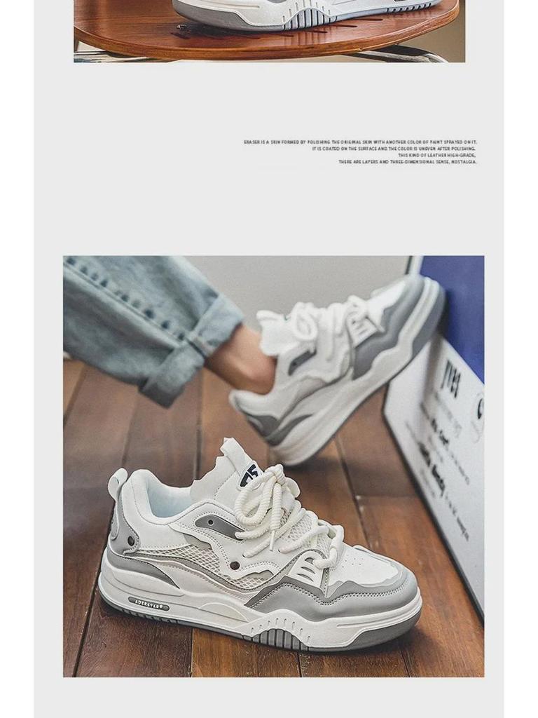 Мужские кроссовки в стиле ретро, увеличивающие рост, с нескользящей подошвой — весна и осень 2025 г., гонконгский стиль