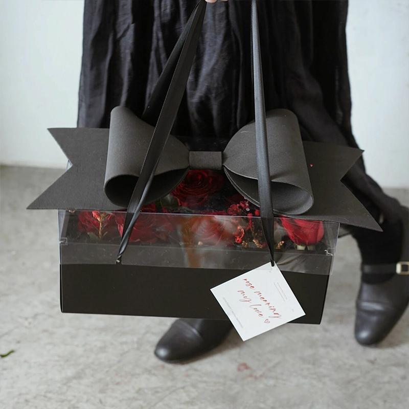 1 шт. Нежный мешок для конфет, ПВХ, коробка для упаковки торта, складная, с бантом для Дня святого Валентина, выпускного, дня рождения, 3 цвета