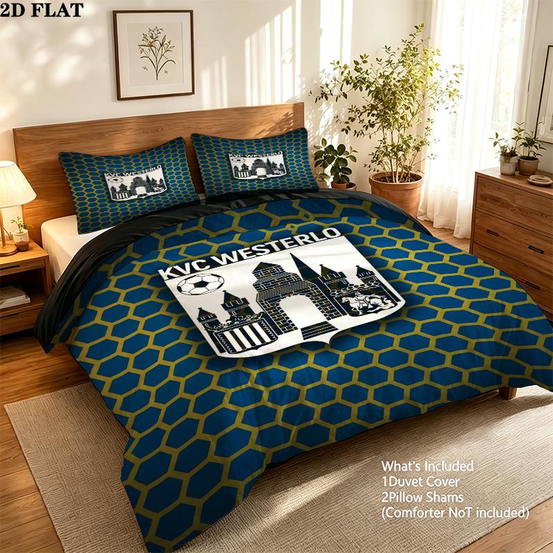 Kvc Westerlo Pattern Bedding uilt Set uilt Cover Pillowcase Home Decoration Birthday Gift (1 * duvet cover + 2 * pillowcase without core)