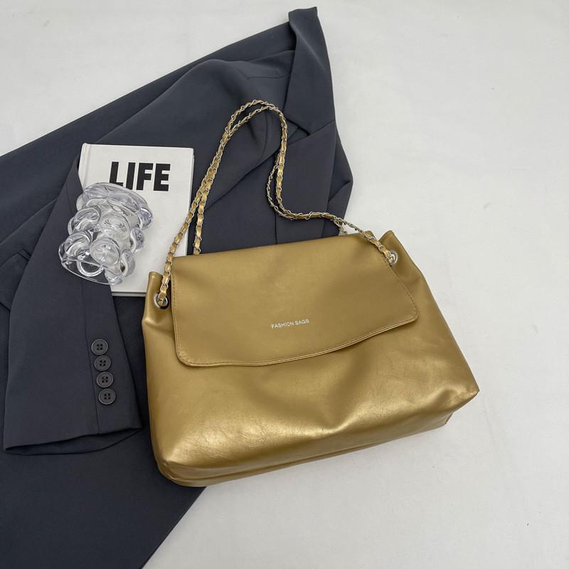 Trendy Street Style Pu Leather Tote Bag Medium Size 2024 Spring Fashionable Casual Large Bag
