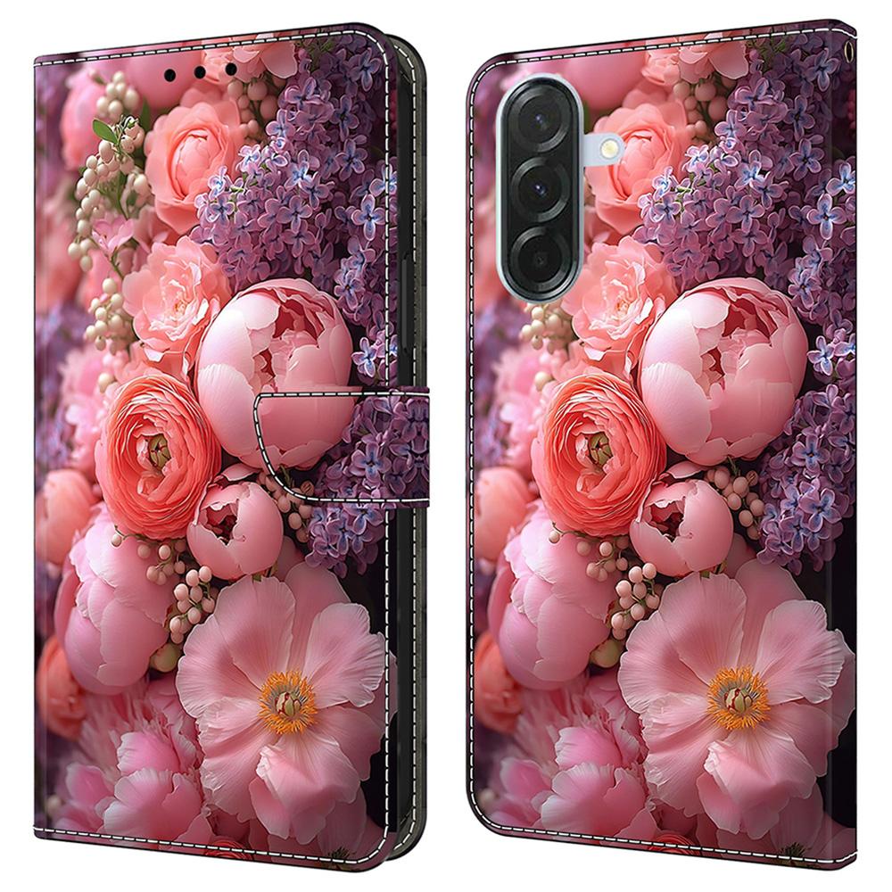 Для Samsung Galaxy A36 5G Кожаный чехол С принтом Узор Кошелек Подставка Флип-чехол для телефона