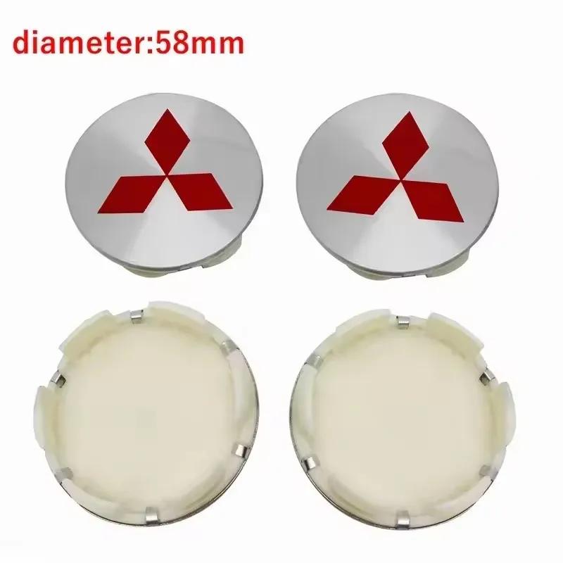 4pcs Car Wheel Center Hub Caps Emblem for Mitsubishi Lancer Ralliart Outlander ASX Colt Pajero Eclipse Delica Accessories HZ8