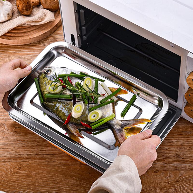 Pabei 304 Stainless Steel Rectangular Baking and Serving Pan