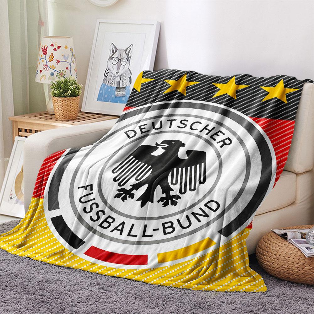 Germany National Team DFB Printed Flannel Blanket, soft throw for bedroom sofa, washable,soccer fan merchandise, great gift.