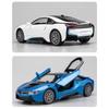 Миниатюры 1/32 BMW I8 Super Sport Car High Simulation Diecast Alloy Model Car Sound & Light Pull Back Collection Kids Toy Gift