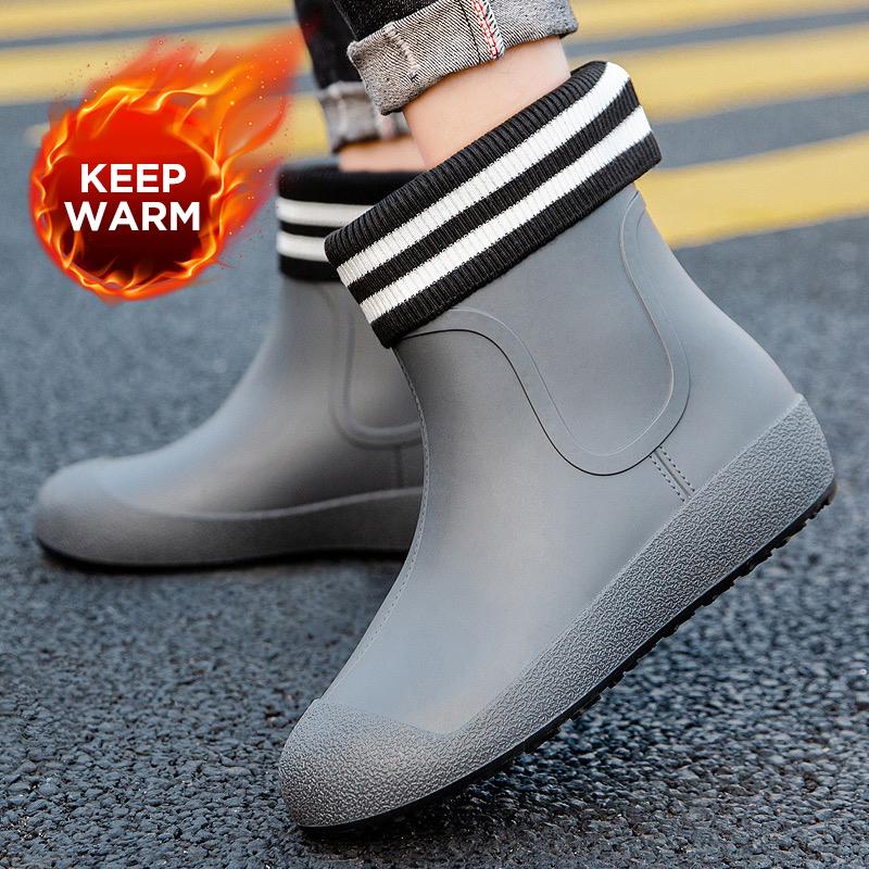 Немецкие нескользящие дождевые сапоги мужские теплые дождевые сапоги до середины голени плюс бархатные водонепроницаемые туфли кухонная обувь для мойки автомобиля обувь для рыбалки женская