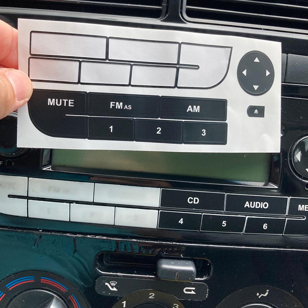 Наклейка для ремонта кнопок автомобильного радиоприемника для Fiat Grande Punto Radio Stereo изношенные отслаивающиеся кнопки ремонта наклейки наклейки автомобильные аксессуары